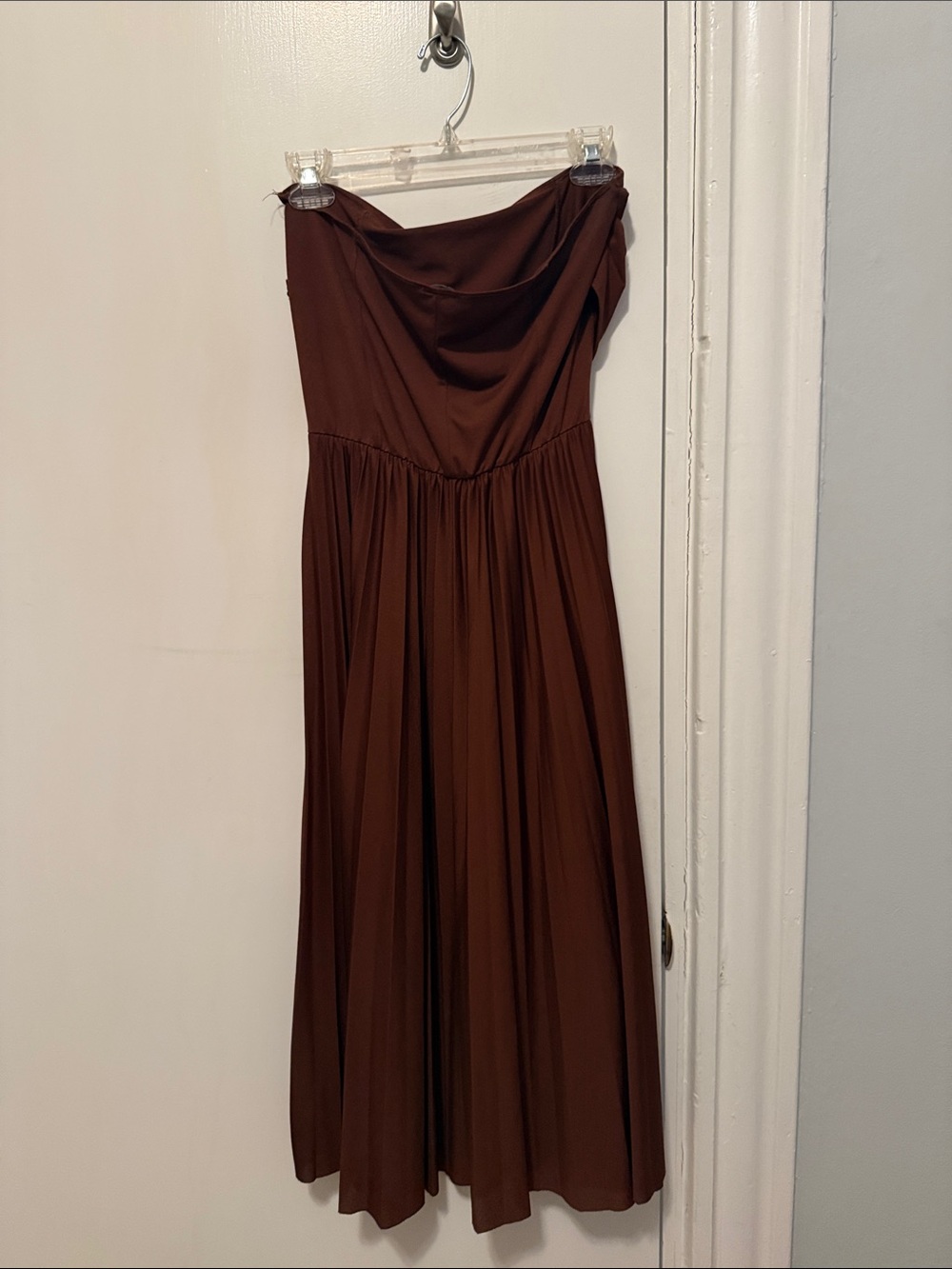 ASOS Strapless Maxi Dress in Deep Brown - Picture 2 of 3